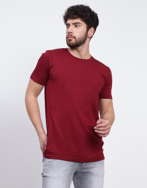 MAROON ROUND NECK DRI-FIT TSHIRT