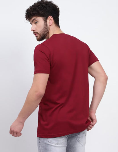 MAROON ROUND NECK DRI-FIT TSHIRT