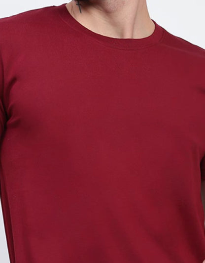 MAROON ROUND NECK DRI-FIT TSHIRT